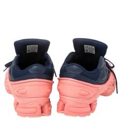 Adidas By Raf Simons Blue/Pink Leather And Mesh Ozweego Sneakers Size 40