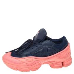 Adidas By Raf Simons Blue/Pink Leather And Mesh Ozweego Sneakers Size 40