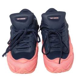 Adidas By Raf Simons Blue/Pink Leather And Mesh Ozweego Sneakers Size 40