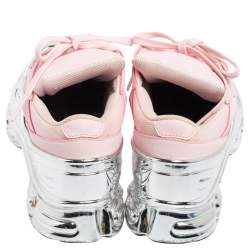 Adidas By Raf Simons Pink/Silver Leather And Mesh Ozweego Sneakers Size 36 2/3