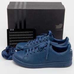 Adidas by Raf Simons Blue Leather Stan Smith Low Top Sneakers Size 39 1/3