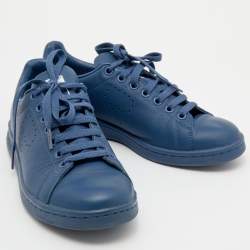 Adidas by Raf Simons Blue Leather Stan Smith Low Top Sneakers Size 39 1/3