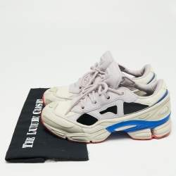 Adidas By Raf Simons White/Purple Leather And Mesh Ozweego Sneakers Size 39 1/3