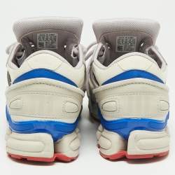 Adidas By Raf Simons White/Purple Leather And Mesh Ozweego Sneakers Size 39 1/3