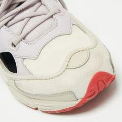Adidas By Raf Simons White/Purple Leather And Mesh Ozweego Sneakers Size 39 1/3