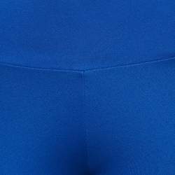 Adidas Blue Knit Tight Fit Mid Rise Trackpants S