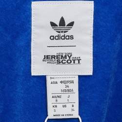 Adidas x Jeremy Scott Blue Velvor Crop Track Jacket S