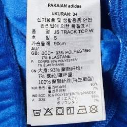 Adidas x Jeremy Scott Blue Velvor Crop Track Jacket S