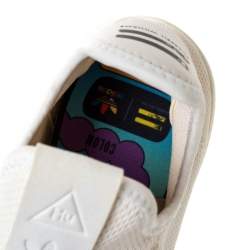 Pre Owned Pharrell Williams x Adidas White Knit Fabric Tennis Hu Lace Up Sneaker Size 46