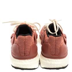 adidas By Stella McCartney Pink Mesh And Knit Fabric Ultra Boost Lace Up Sneakers Size 38 2/3