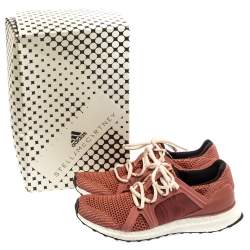 adidas By Stella McCartney Pink Mesh And Knit Fabric Ultra Boost Lace Up Sneakers Size 38 2/3