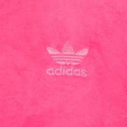 Pre Owned بدلة رياضية قطيفة وردية أديداس x جيريمي سكوت مقاس صغير