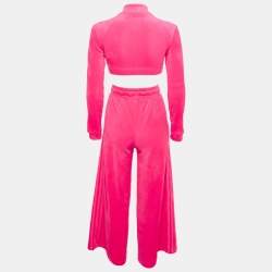 Pre Owned بدلة رياضية قطيفة وردية أديداس x جيريمي سكوت مقاس صغير