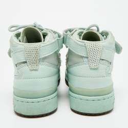 Pre Owned Adidas x Ivy Park Forum Green Tint Size 36 Green Leather and Suede Mid Top Sneakers