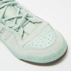 Pre Owned Adidas x Ivy Park Forum Green Tint Size 36 Green Leather and Suede Mid Top Sneakers
