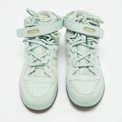 Pre Owned Adidas x Ivy Park Forum Green Tint Size 36 Green Leather and Suede Mid Top Sneakers