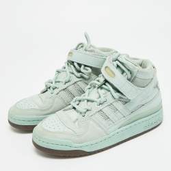Pre Owned Adidas x Ivy Park Forum Green Tint Size 36 Green Leather and Suede Mid Top Sneakers