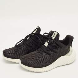 Pre Owned Adidas Parley Alphaboost Size 40 Black Mesh Lace Up Sneakers