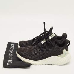 Pre Owned Adidas Parley Alphaboost Size 40 Black Mesh Lace Up Sneakers