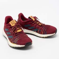 Pre Owned Adidas x Missoni Burgundy Knit Fabric Pulseboost Low-Top Sneakers Size 38 2/3
