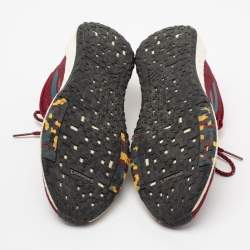 Pre Owned Adidas x Missoni Burgundy Knit Fabric Pulseboost Low-Top Sneakers Size 38 2/3
