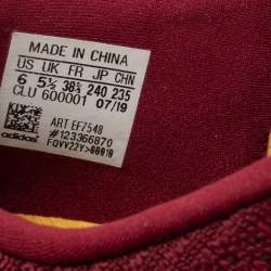 Pre Owned Adidas x Missoni Burgundy Knit Fabric Pulseboost Low-Top Sneakers Size 38 2/3