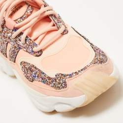 Adidas Pink Patent Leather and Glitter Magmur Runner Sneakers Size 41 1/3