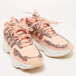 Adidas Pink Patent Leather and Glitter Magmur Runner Sneakers Size 41 1/3