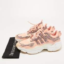 Adidas Pink Patent Leather and Glitter Magmur Runner Sneakers Size 41 1/3