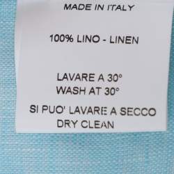 Pre Owned Agnona Blue Linen Long Sleeve Shirt XL