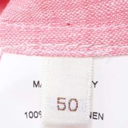 Pre Owned قميص أجونا وردي كتان بأزرار من الأمام مقاس كبير جدًا (إكسترا لارج)