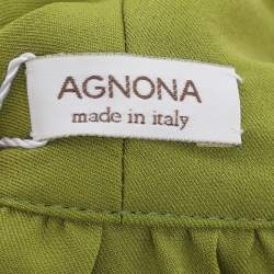 مملوكة مسبقًا Agnona Green Crepe Sleeveless Tops XL