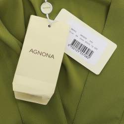 مملوكة مسبقًا Agnona Green Crepe Sleeveless Tops XL