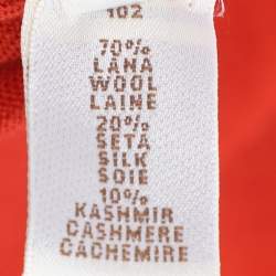 Pre Owned سترتش نيت كنزة أغمونا برتقالي بأكمام طويلة مقاس كبير