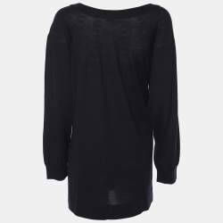 Pre Owned ```json
{"name": "Agona Deep Navy Jersey Long Sleeve Sweater L", "name_ar": "جيرسي كنزة أغمونا كحلي داكن بأكمام طويلة مقاس كبير"}
```