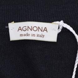Pre Owned ```json
{"name": "Agona Deep Navy Jersey Long Sleeve Sweater L", "name_ar": "جيرسي كنزة أغمونا كحلي داكن بأكمام طويلة مقاس كبير"}
```