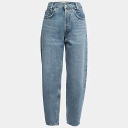 Agolde Blue Denim High Waist Tapered Jeans S Waist 25"