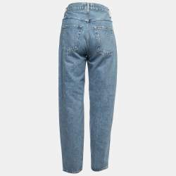 Agolde Blue Denim High Waist Tapered Jeans S Waist 25"