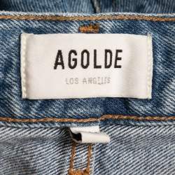 Agolde Blue Denim High Waist Tapered Jeans S Waist 25"