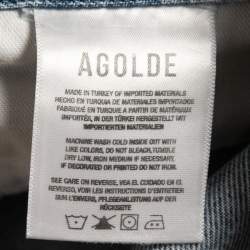 Agolde Blue Denim High Waist Tapered Jeans S Waist 25"