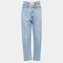 Agolde Blue Washed & Distressed Denim High Rise Jeans S Waist 25"