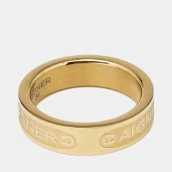 Aigner Gold Tone Band Ring Size 54