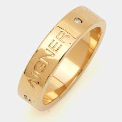 مملوكة مسبقًا خاتم إيغنر شعار كريستال بلون ذهبي وردي مقاس 55