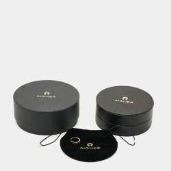 مملوكة مسبقًا خاتم إيغنر شعار كريستال بلون ذهبي وردي مقاس 55