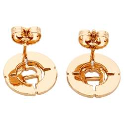 Pre Owned Aigner Gold Tone Crystal Logo Earring & Pendant Necklace Set