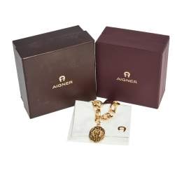 Pre Owned Aigner Rose Gold Plated Cameo Bracelet