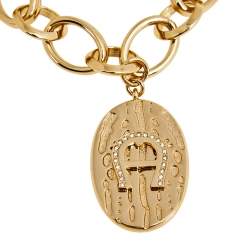 Pre Owned Aigner Rose Gold Plated Cameo Bracelet