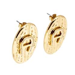 Pre Owned Aigner Gold Plated Cameo Necklace & Earrings Set