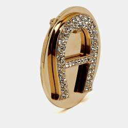 Aigner Crystals Gold Tone Brooch