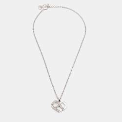 Aigner Crystals Silver Tone Necklace Set with Bracelet